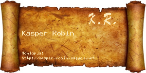 Kasper Robin névjegykártya